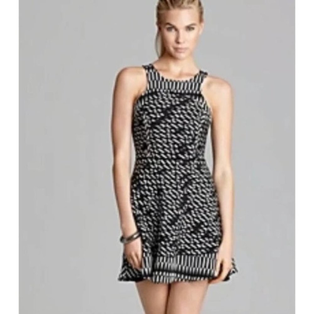 Parker Ebony Dress silk fit flare sleeveless optic
